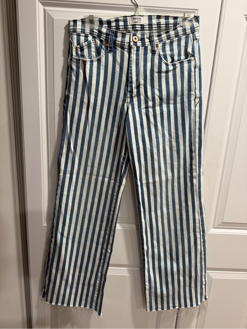 These Kensie Vintage Luxe high-rise wide-leg striped jeans 4